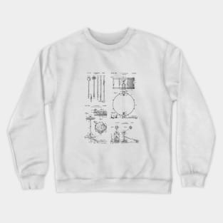 Drummer Gift Drum Kit Vintage Patent Image Crewneck Sweatshirt